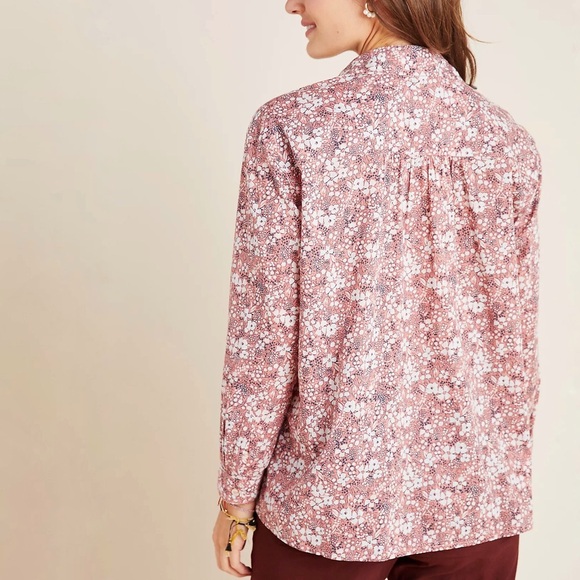 Anthropologie‎ | Pilcro | The Sasha Smocked Boyfriend Button Down Shirt Size M - Picture 2 of 12